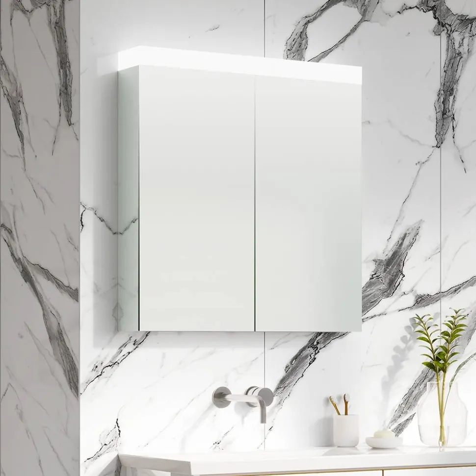 Crosswater Image Illuminated Mirror Cabinet with Shaver Socket & Colour Change LED's - 500, 700 & 900mm