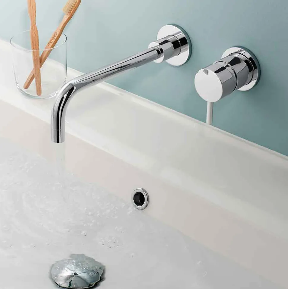 Crosswater Kai Lever 2 Hole Wall Mounted Basin Mixer Set