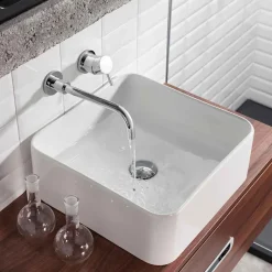 Crosswater Kai Lever 2 Hole Wall Mounted Basin Mixer Set