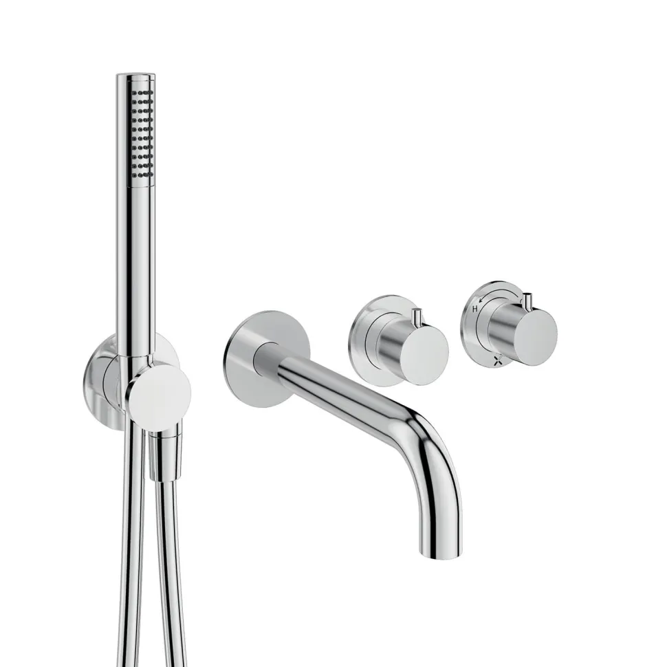 Crosswater Module 2 Outlet Concealed Thermostatic Shower Valve With Bath Spout & Shower Handset