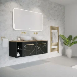 Crosswater MPRO Electric Brushed Brass Heated Towel Rail