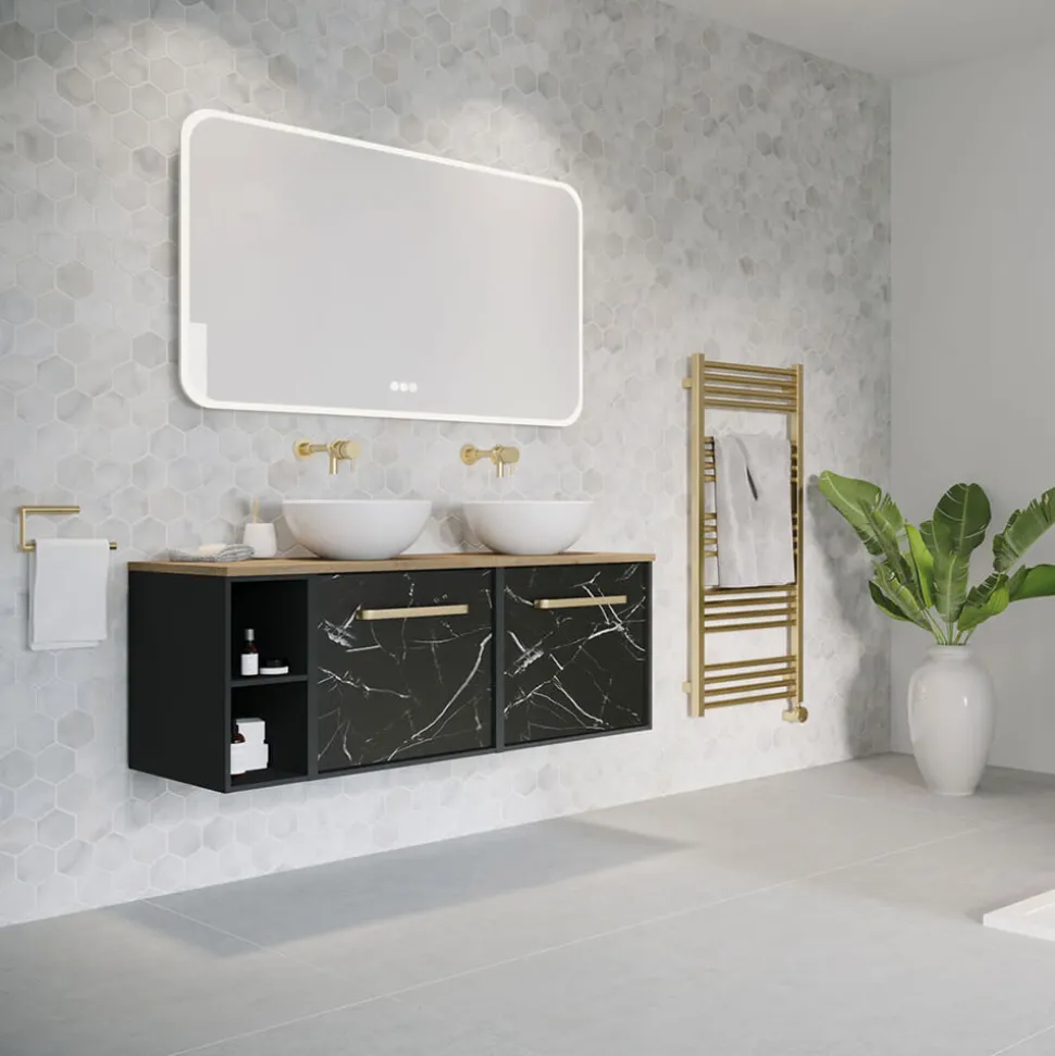 Crosswater MPRO Electric Brushed Brass Heated Towel Rail