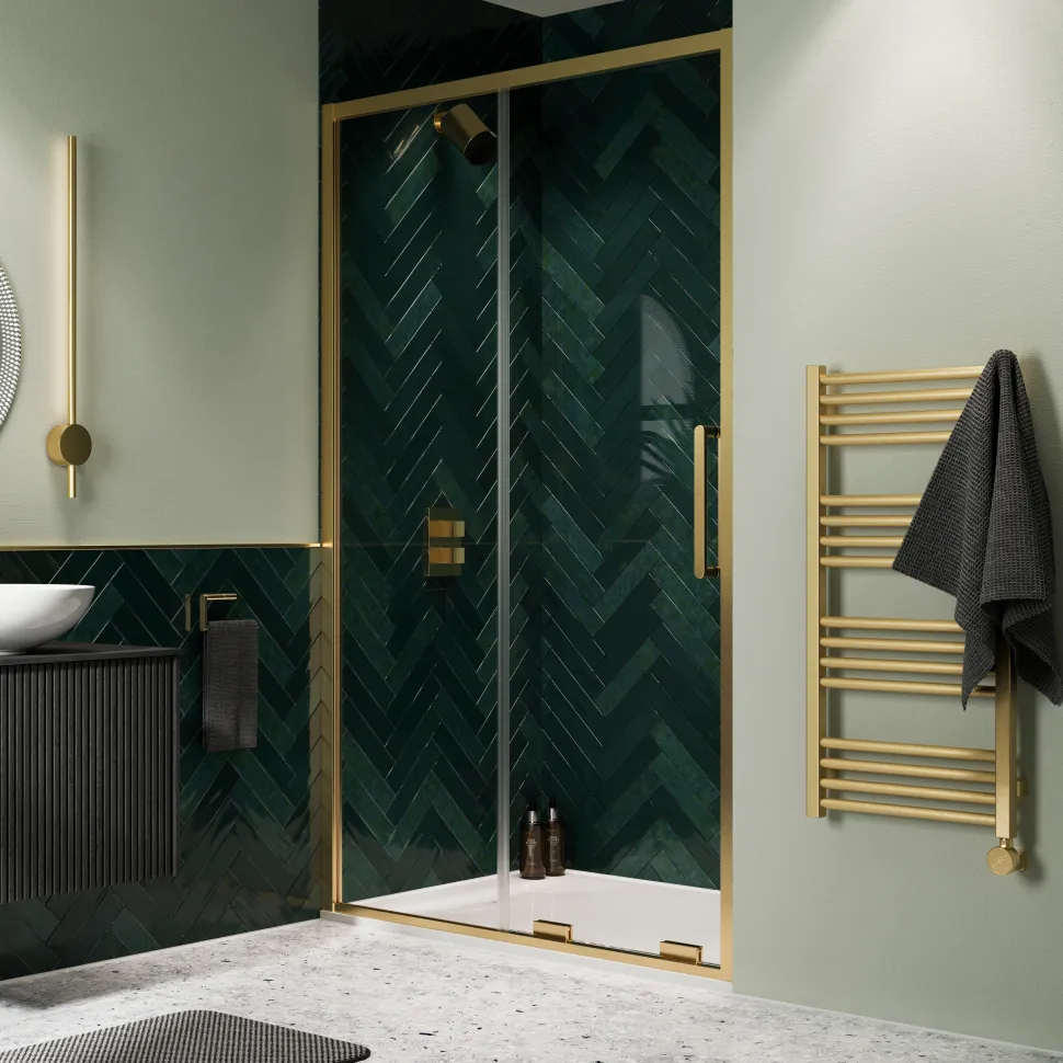 Crosswater MPRO Electric Brushed Brass Heated Towel Rail