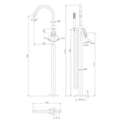 Crosswater MPRO Floorstanding Bath and Shower Mixer Tap