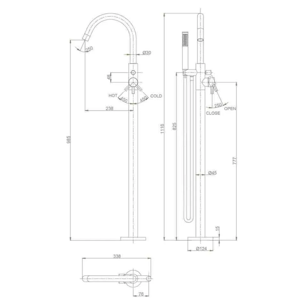 Crosswater MPRO Floorstanding Bath and Shower Mixer Tap
