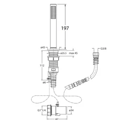 Crosswater MPRO Follow Me Round Shower Handset and Hose