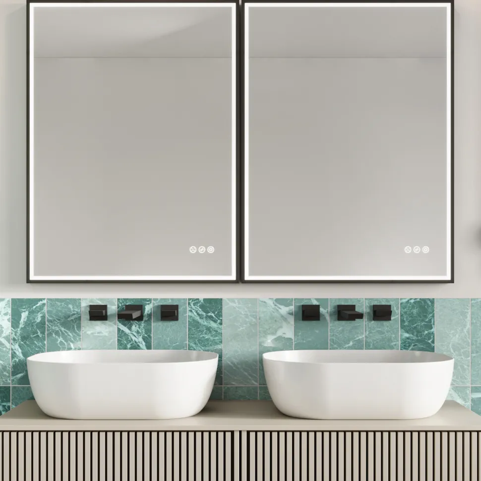 Crosswater MPRO Framed LED Illuminated Steam Free Mirror & Colour Change Lights
