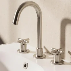 Crosswater MPRO 3 Hole Basin Mixer Tap with Crosshead Handles