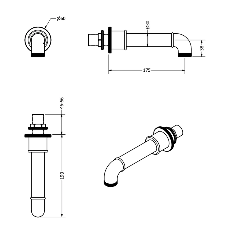 Crosswater MPRO Industrial Bath Spout