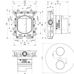 Crosswater MPRO Industrial Thermostatic 1 Outlet Shower Valve - Crossbox Technology