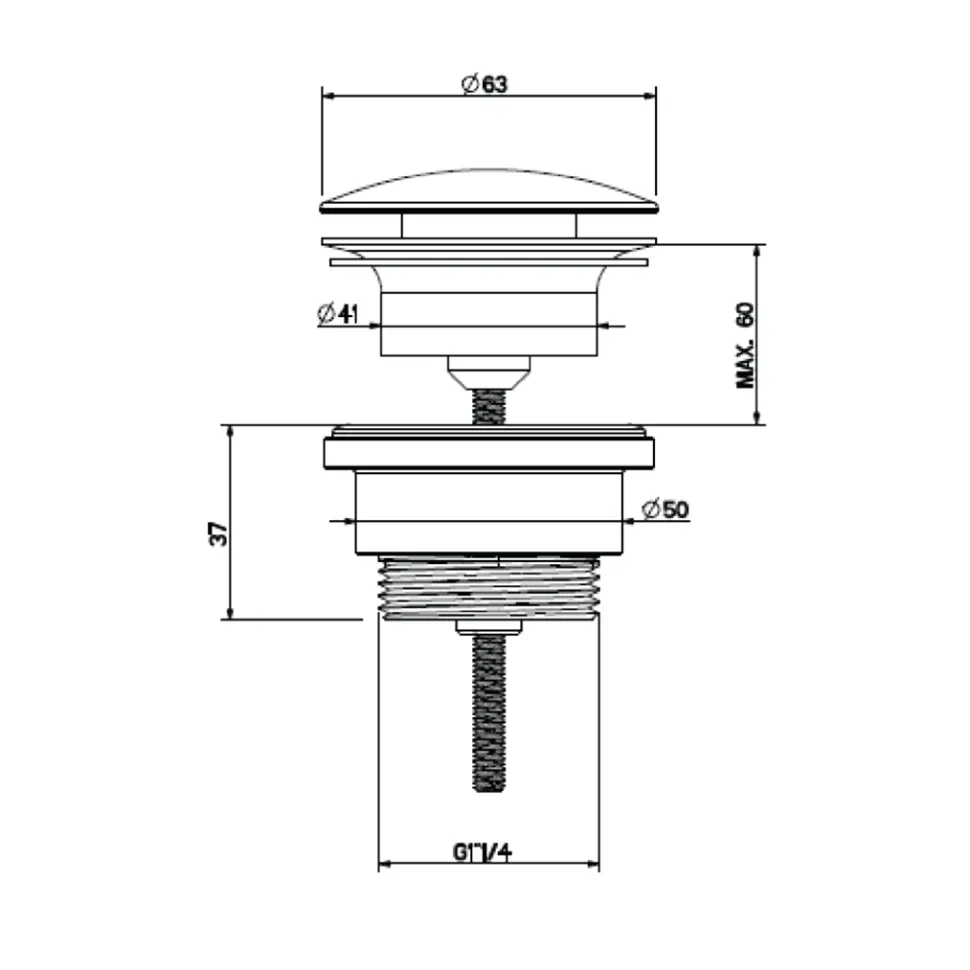 Crosswater MPRO Industrial Universal Basin Click Clack Waste