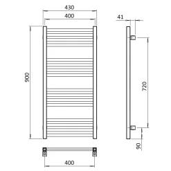 Crosswater MPRO Matt Black Heated Towel Rail