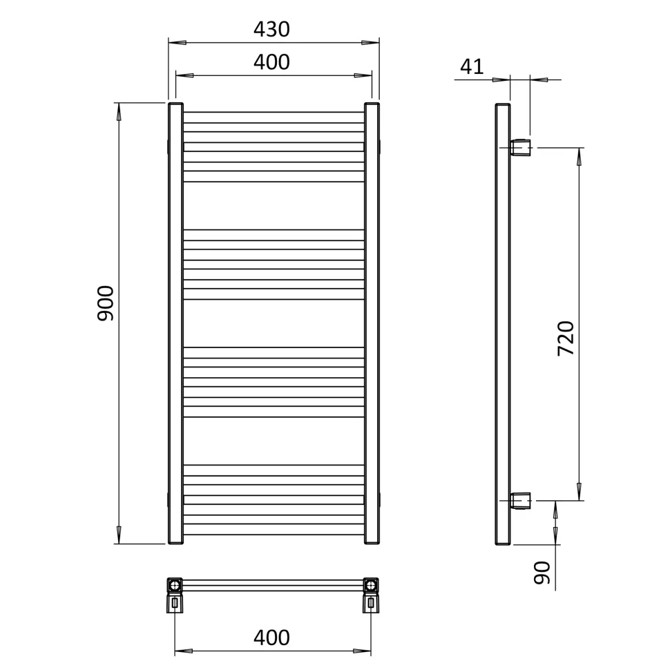 Crosswater MPRO Matt Black Heated Towel Rail