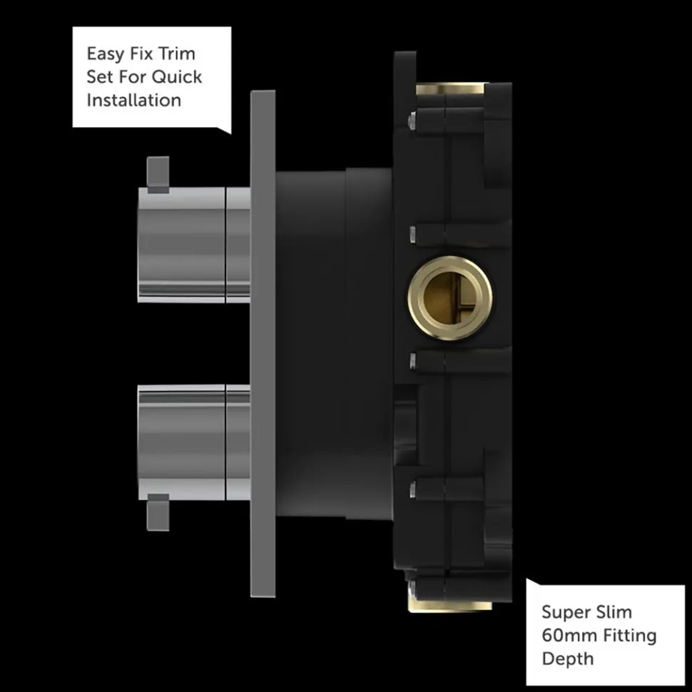 Crosswater MPRO Push 3 Outlet Concealed Valve with Crossbox Technology