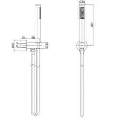 Crosswater MPRO Shower Handset with Wall Outlet and Hose