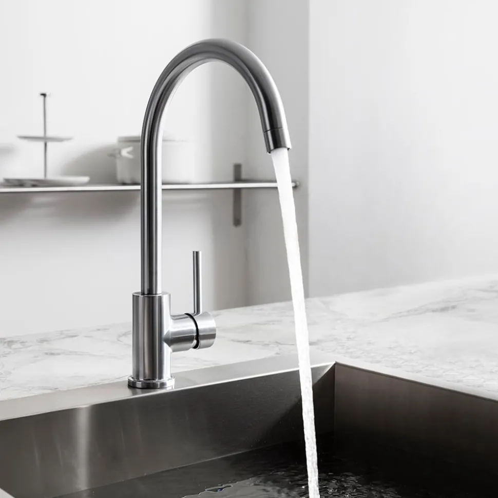 Crosswater MPRO Single Lever Mono Kitchen Mixer Tap - Brushed Stainless Steel