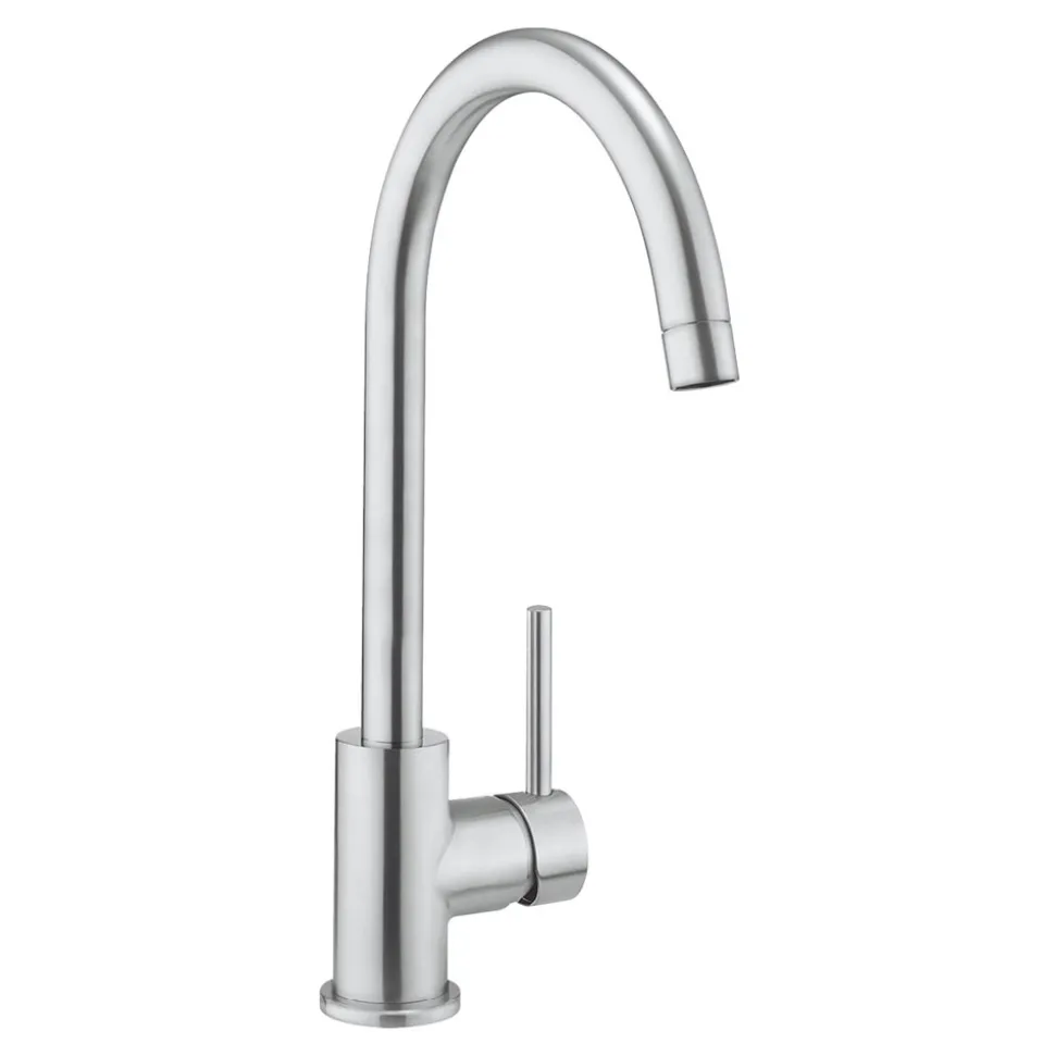 Crosswater MPRO Single Lever Mono Kitchen Mixer Tap - Brushed Stainless Steel
