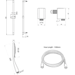 Crosswater MPRO Sliding Rail Shower Kit with Multi-Function Shower Handset