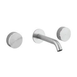 Crosswater 3ONE6 Stainless Steel Wall Mounted 3 Hole Basin Mixer Tap