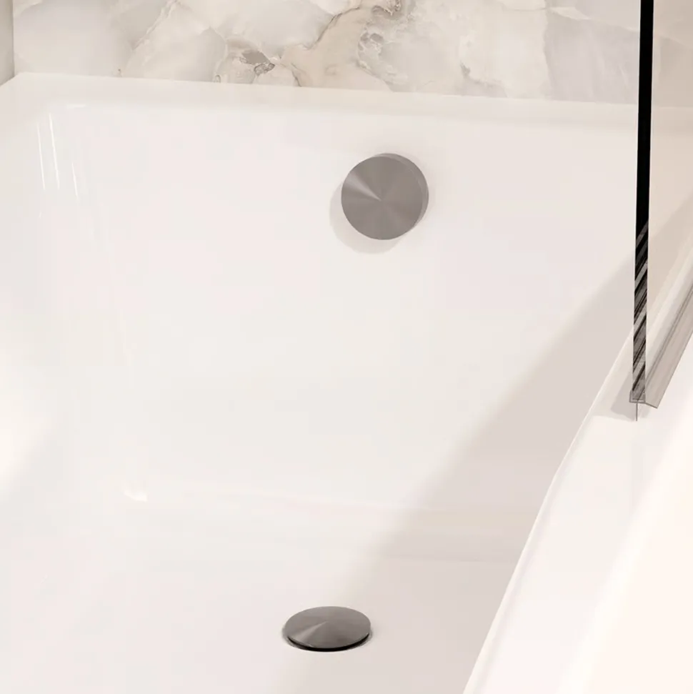 Crosswater 3ONE6 Stainless Steel Overflow Bath Filler with Click Clack Waste