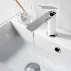 Crosswater Pier White Monobloc Basin Mixer
