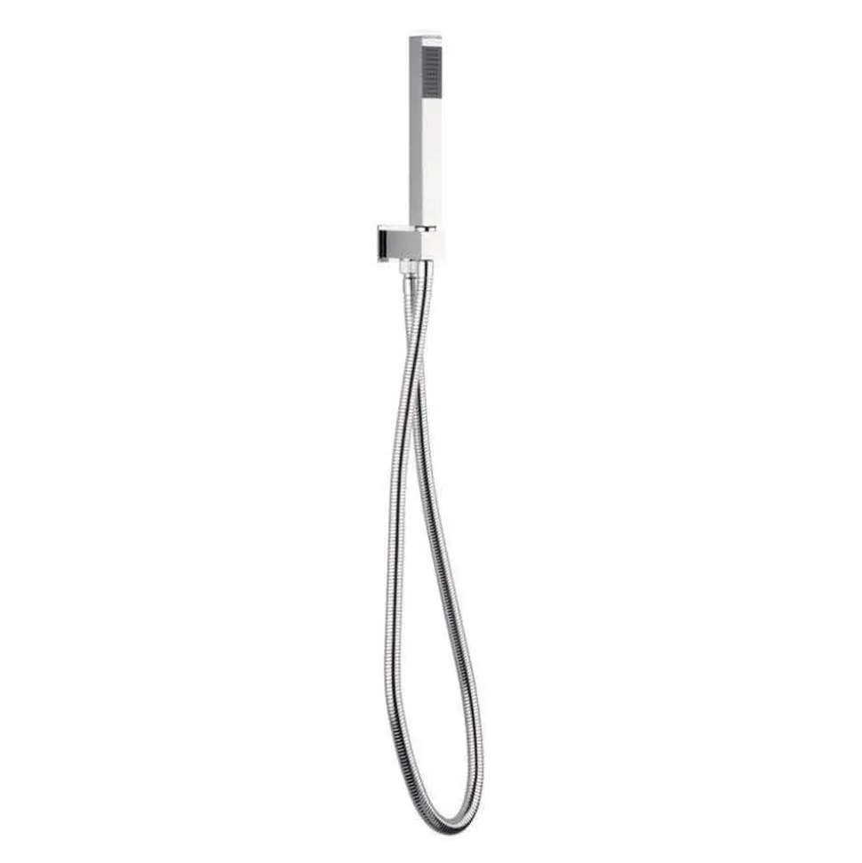 Crosswater Square Shower Kit with Hose, Handset & Integrated Wall Outlet with Handset Attachment