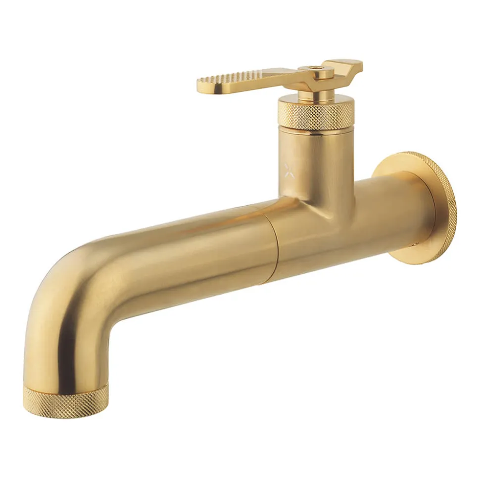 Crosswater Union 1 Hole Wall Mounted Basin Mixer Tap - Brushed Brass