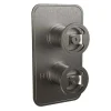 Crosswater Union 2 Outlet Concealed Thermostatic Shower Valve with Wheels - Brushed Black Chrome