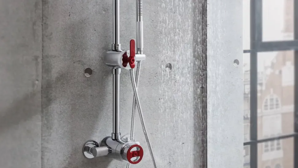 Crosswater Union 1 Outlet Concealed Thermostatic Shower Valve with Lever & Wheel - Brushed Brass