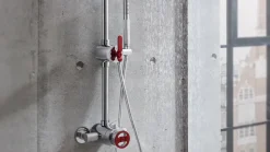 Crosswater Union 2 Outlet 3 Handle Concealed Thermostatic Shower Valve with Wheel & Levers - Brushed Black Chrome
