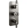 Crosswater Union 3 Outlet 3 Handle Concealed Thermostatic Shower Valve with Wheel & Levers - Brushed Black Chrome