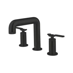 Crosswater Union WRAS Approved 3 Hole Basin Mixer Tap with Levers - Matt Black