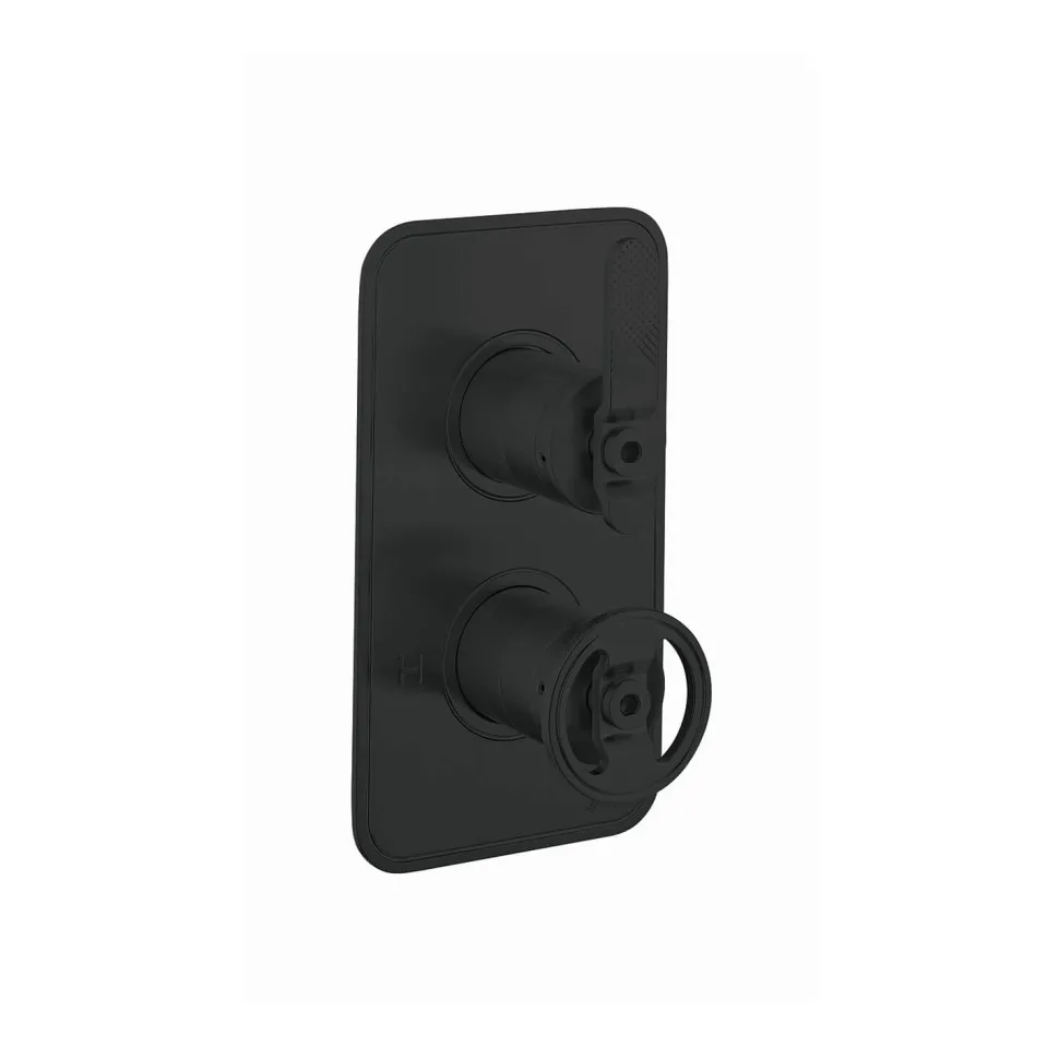 Crosswater Union WRAS Approved Matt Black 1 Outlet Concealed Thermostatic Shower Valve