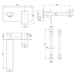 Crosswater Verge 2 Hole Wall Mounted Basin Mixer Tap
