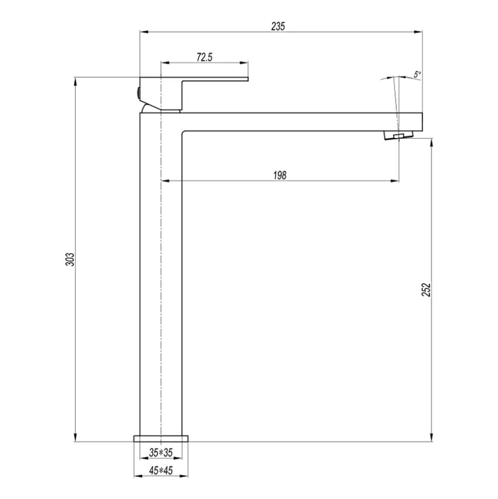 Crosswater Verge Tall Basin Monobloc Mixer Tap