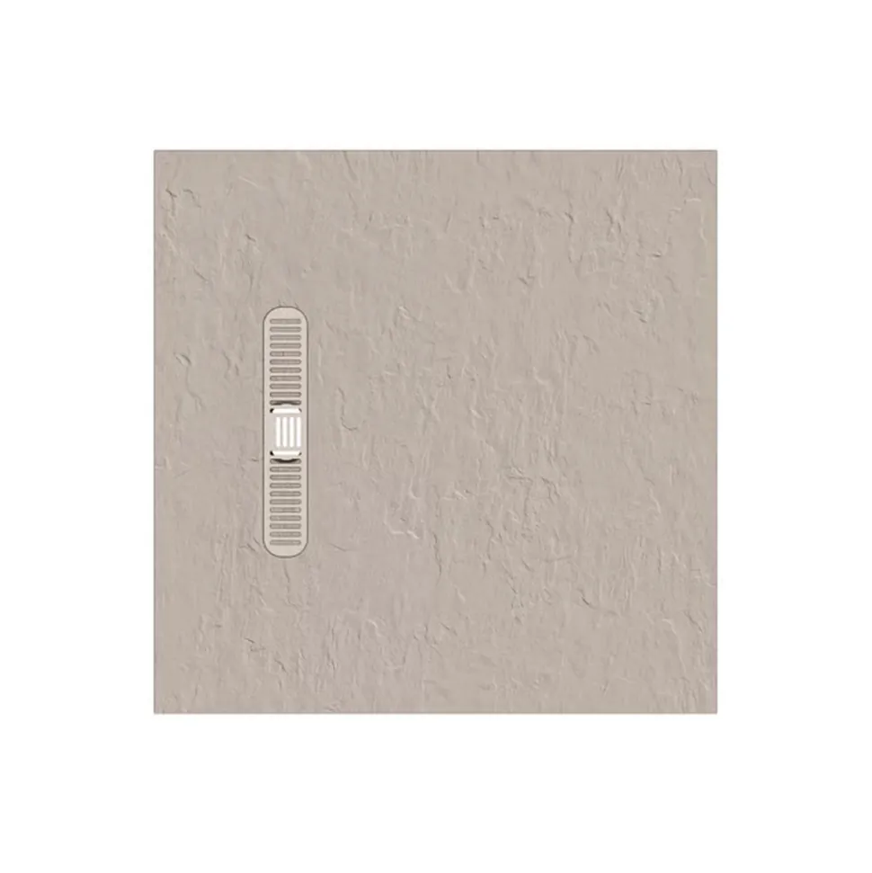 Crosswater Vito 25mm Dolomite Stone Resin Textured Square 900 x 900mm Shower Tray with Linear Waste Cover