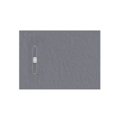 Crosswater Vito 25mm Dolomite Stone Resin Textured Rectangular Shower Tray with Linear Waste Cover