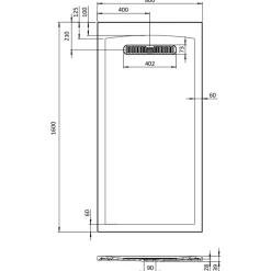 Crosswater Vito 25mm Dolomite Stone Resin Textured Rectangular Shower Tray with Linear Waste Cover