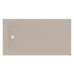 Crosswater Vito 25mm Dolomite Stone Resin Textured Rectangular Shower Tray with Linear Waste Cover