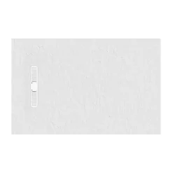 Crosswater Vito 25mm Dolomite Stone Resin Textured Rectangular Shower Tray with Linear Waste Cover