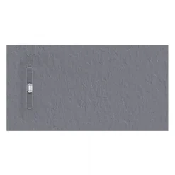 Crosswater Vito 25mm Dolomite Stone Resin Textured Rectangular Shower Tray with Linear Waste Cover