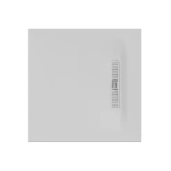 Crosswater Vito 25mm Dolomite Stone Resin Square Shower Tray with Linear Waste Cover