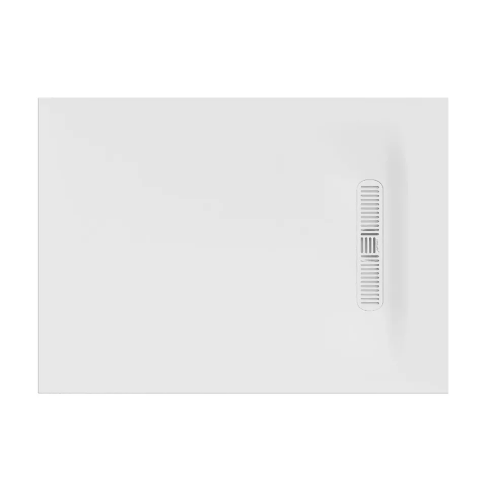 Crosswater Vito 25mm Dolomite Stone Resin Rectangular Shower Tray with Linear Waste Position