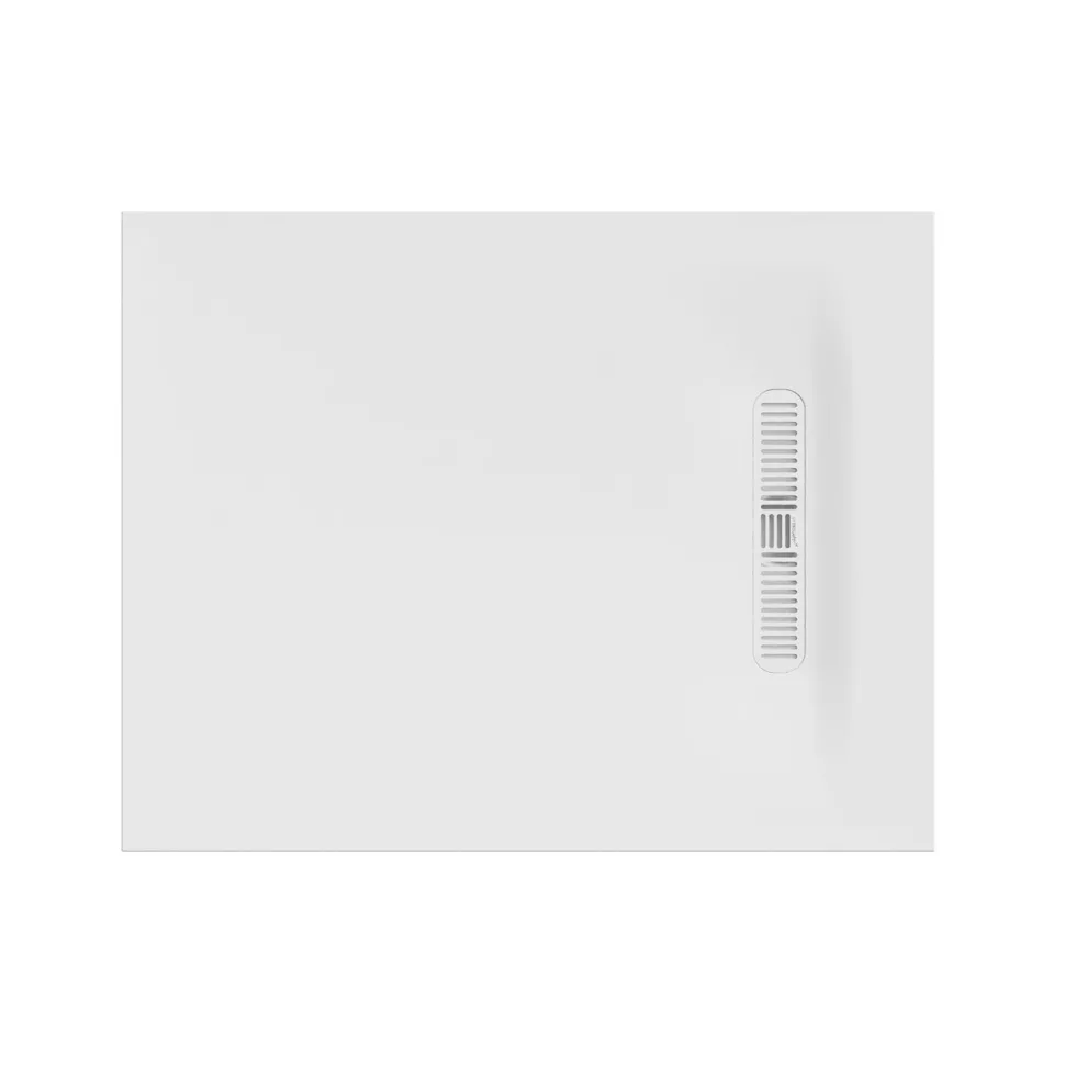 Crosswater Vito 25mm Dolomite Stone Resin Rectangular Shower Tray with Linear Waste Position