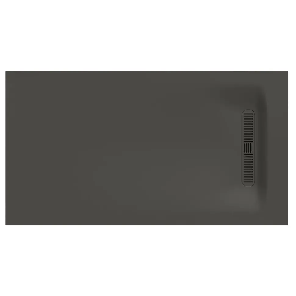 Crosswater Vito 25mm Dolomite Stone Resin Rectangular Shower Tray with Linear Waste Position