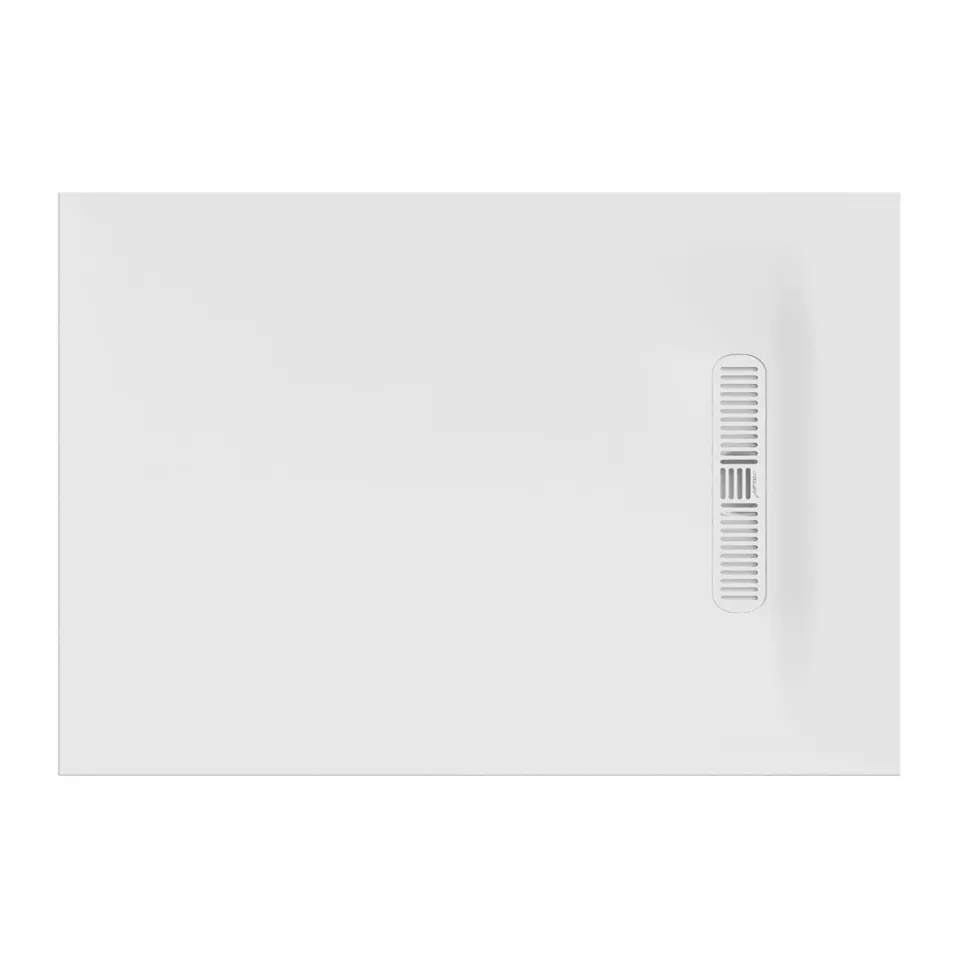 Crosswater Vito 25mm Dolomite Stone Resin Rectangular Shower Tray with Linear Waste Position