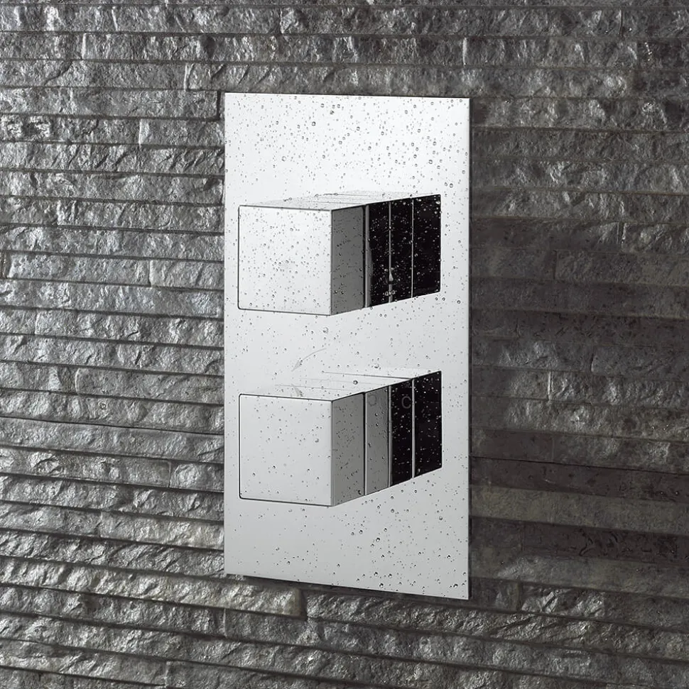 Crosswater Water Square 2 Outlet 2 Handle Shower Bundle - Chrome
