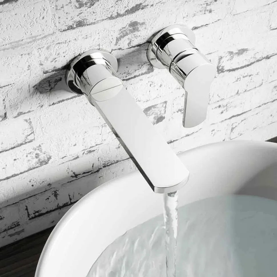 Crosswater Wisp Wall Mounted Basin Valve & Spout Set