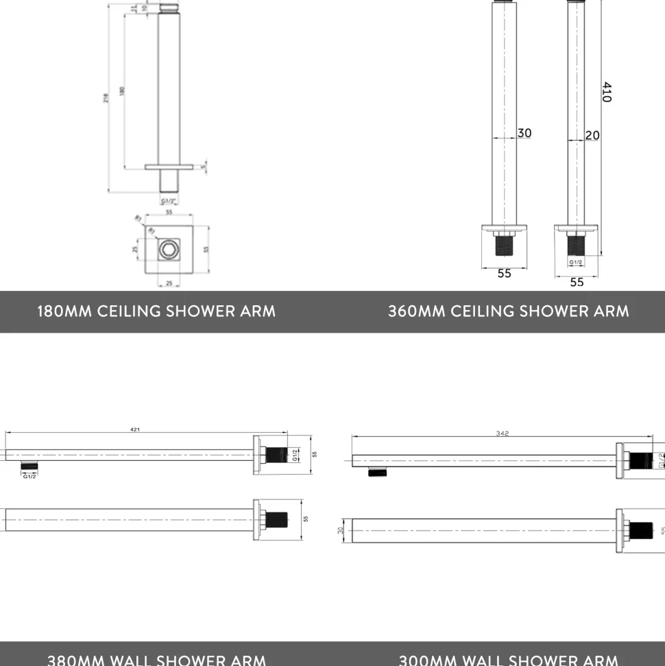 Delilah Concealed Thermostatic Shower Valve & ABS Fixed Shower Head
