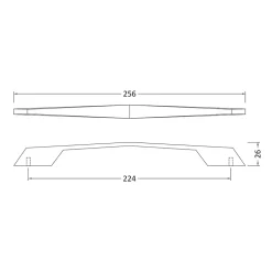 Drench Angled D Bar Furniture Handle - 224mm Centres